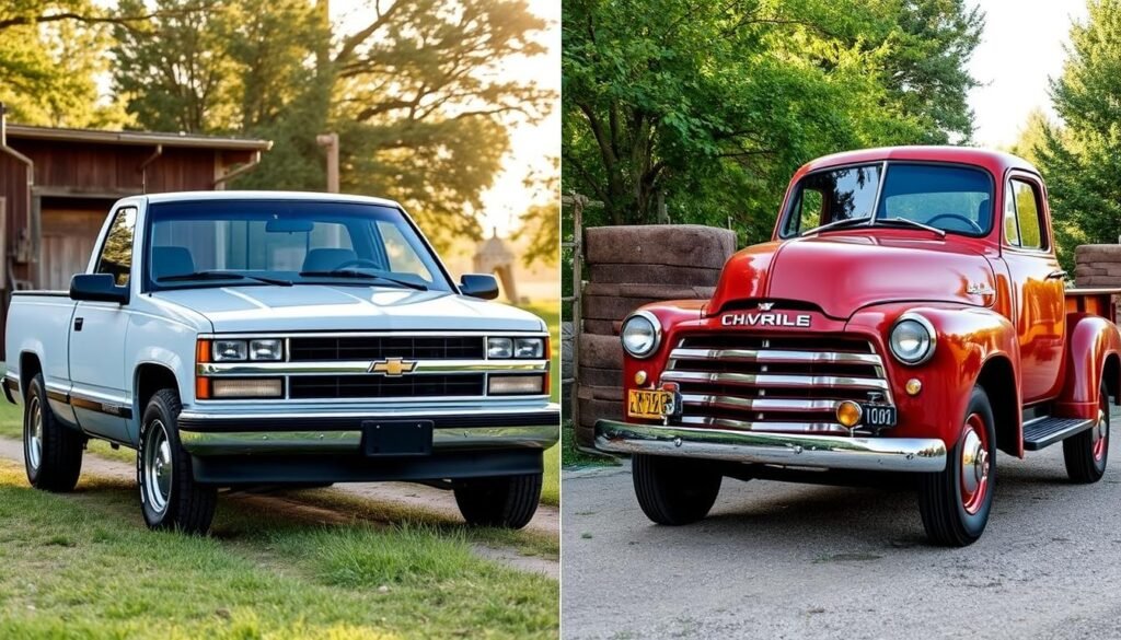 1992 Chevy Pickup comparison with vintage trucks