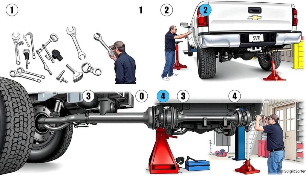 Step-by-step guide to remove rear axle shaft on Chevy Silverado