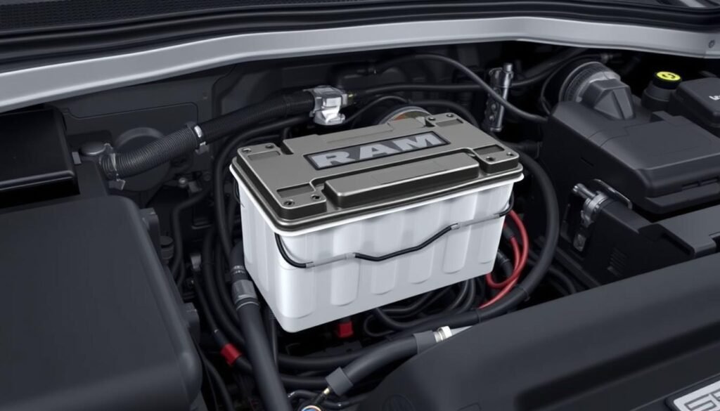 Ram 1500 EcoDiesel battery placement
