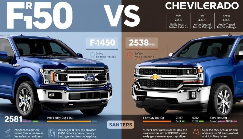 Safety features and ratings in Ford F-150 and Chevy Silverado
