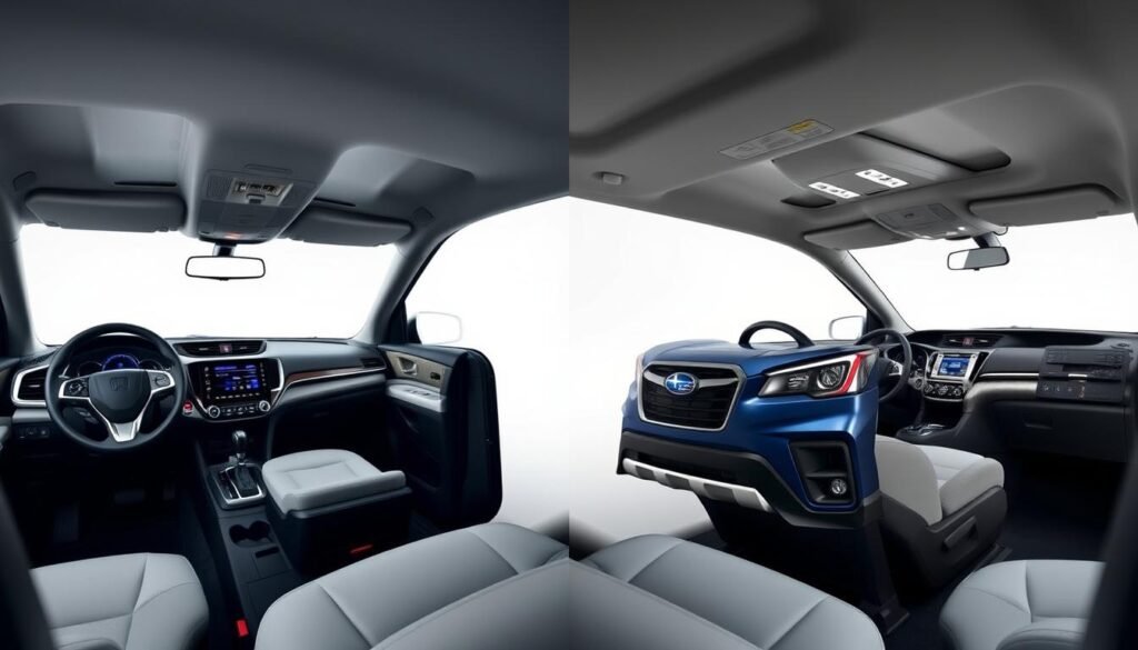 honda cr v vs subaru forester interior features
