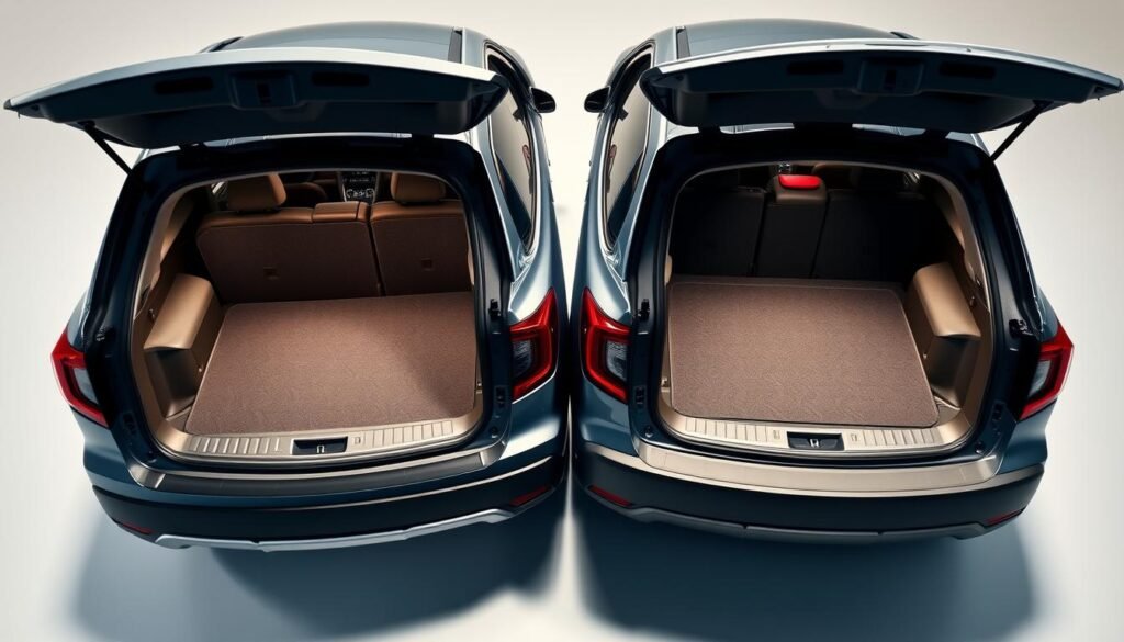 Cargo space comparison of Honda Pilot and Passport