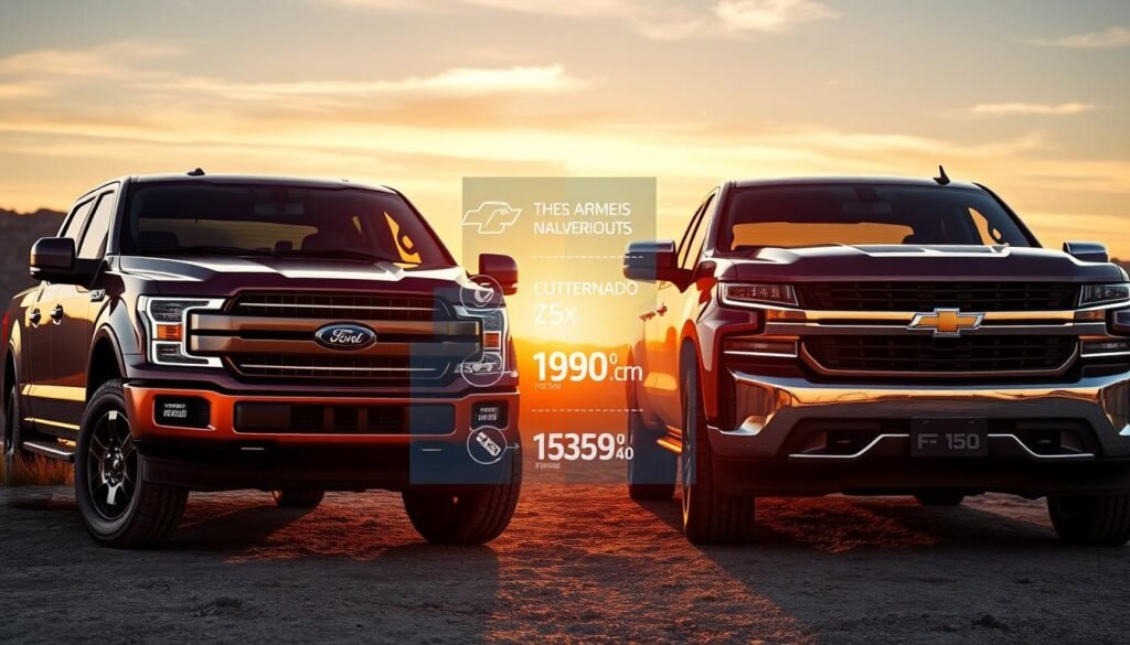 Comparing ford and chevrolet in pickup design and technology features