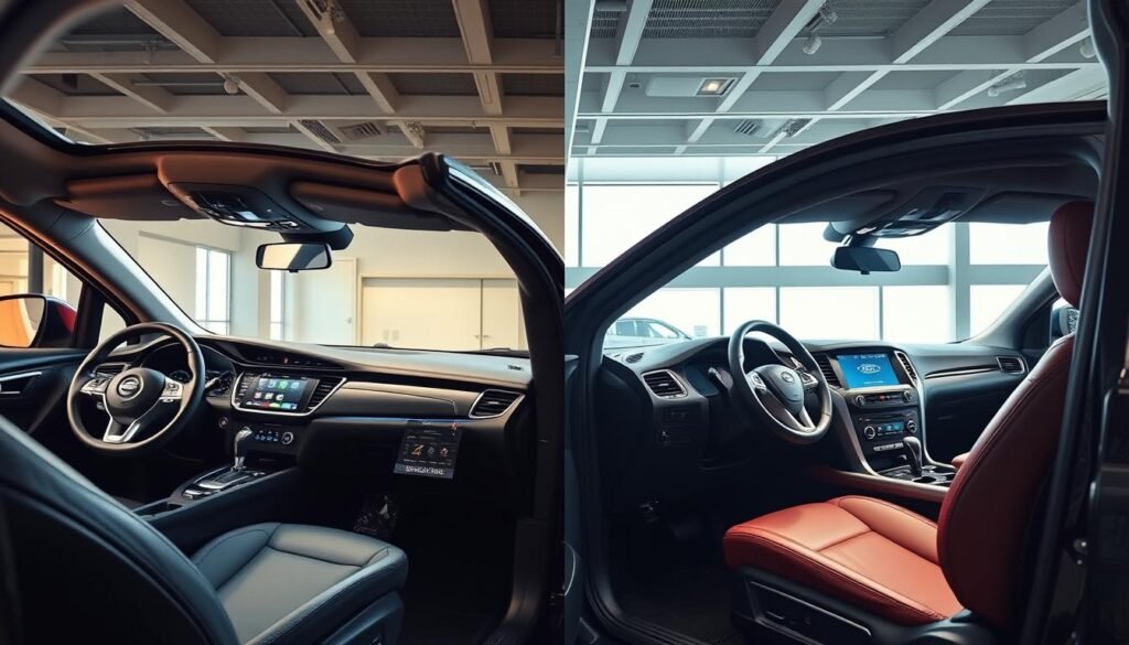 Nissan Rogue interior features and Ford Escape interior features comparison