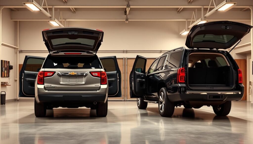 cargo capacity in Chevy Traverse vs Tahoe