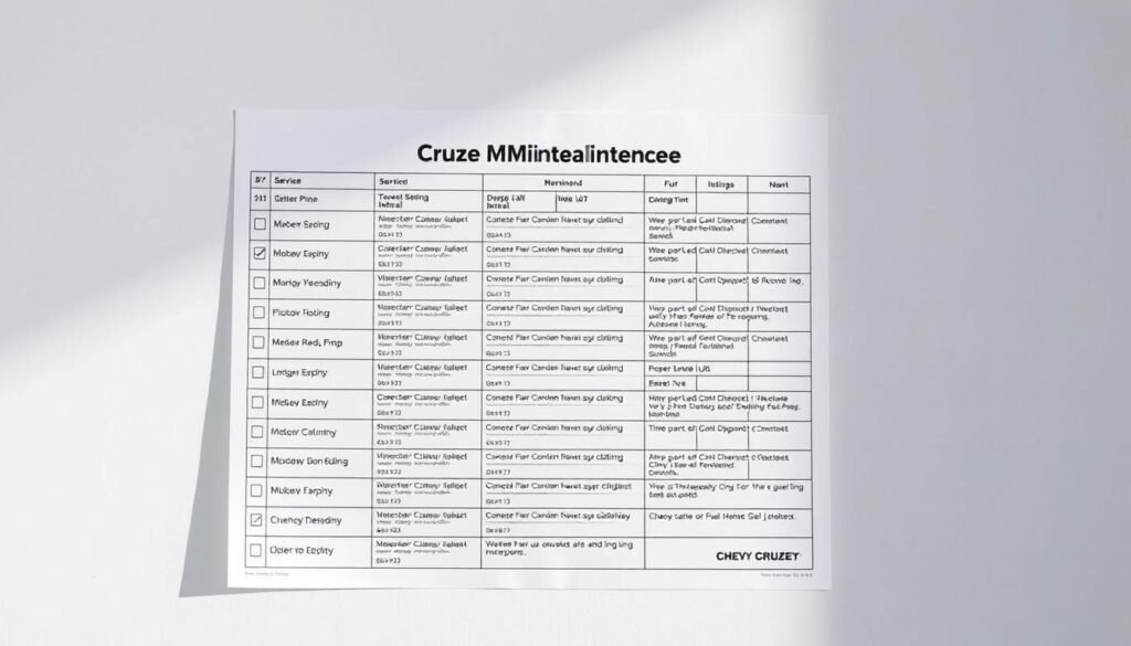 chevy cruze maintenance schedule