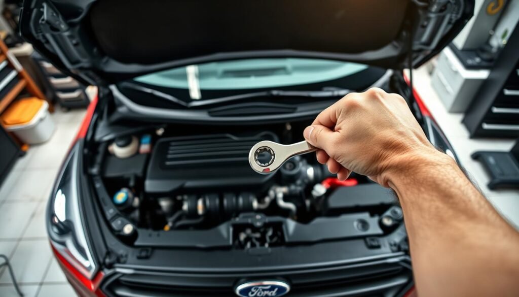 draining old oil from Ford Escape