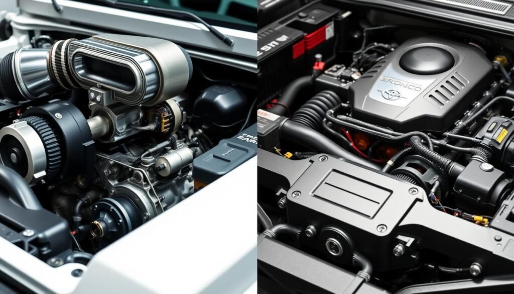 engine specifications comparison between Ford Bronco and Toyota 4Runner