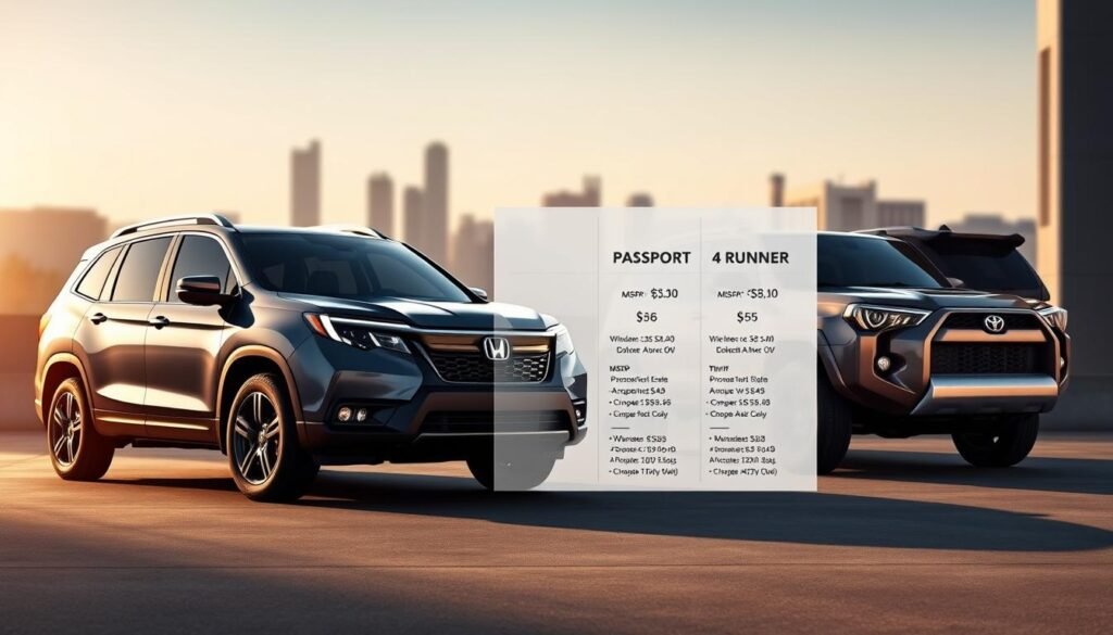 honda passport pricing and toyota 4runner pricing comparison
