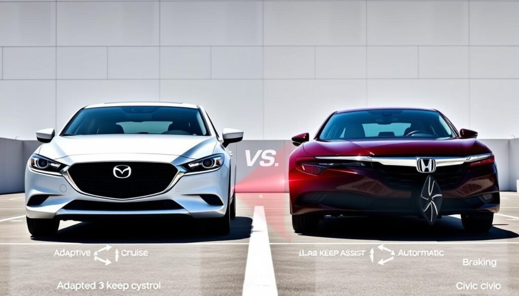 mazda 3 vs honda civic safety features