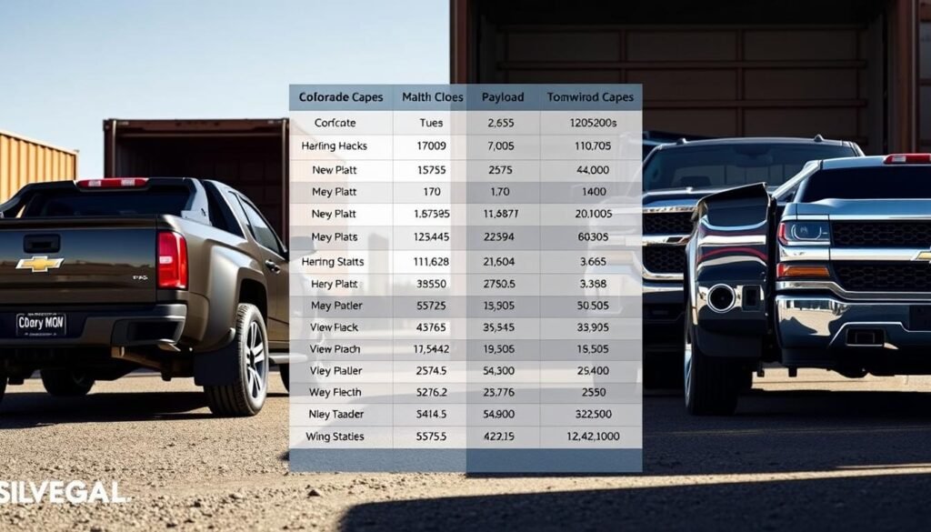 payload capacity and towing specs comparison between Chevy Colorado and Silverado hauler