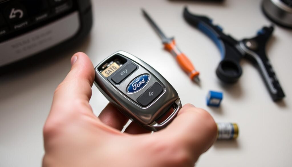 step-by-step Ford key fob battery change