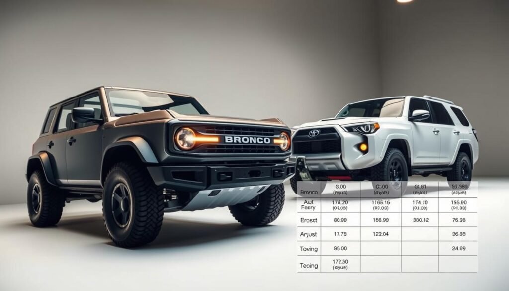 towing capacity comparison of Ford Bronco and Toyota 4Runner
